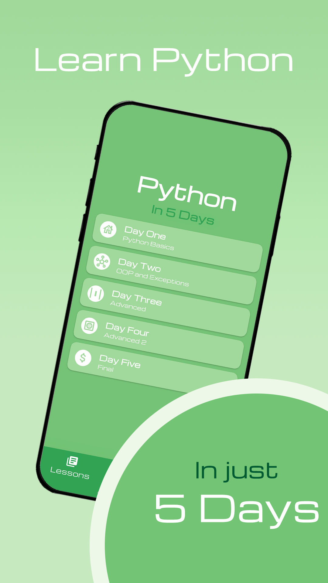 Python in 5 Days — startscherm